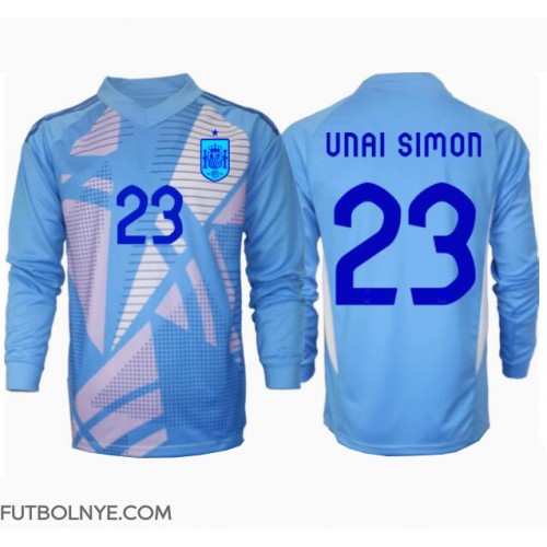 Camiseta España Unai Simon #23 Portero Primera Equipación Eurocopa 2024 manga larga